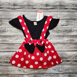 Fuyimei black, red, white minnie mouse outfit